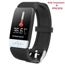 T1s ECG+PPG Heart Rate Fitnesstracker Smart Bracelet Blood Pressure with Body Temperature Smart Watch